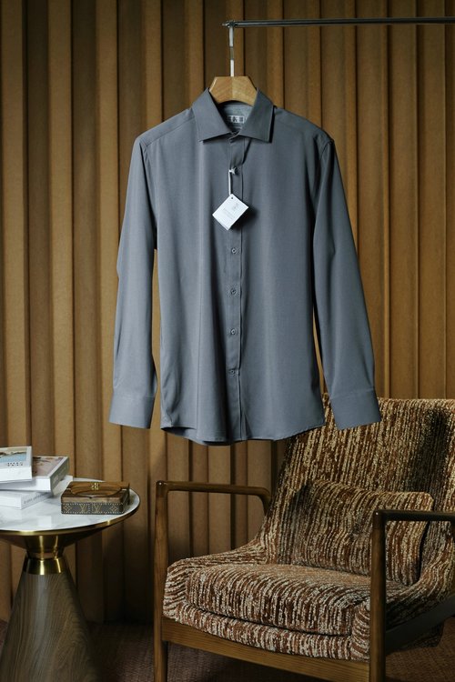 Brunello Cucinelli Soft Wool Twill Shirt with Windsor Collar