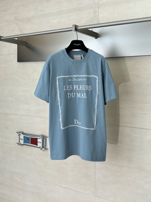 Dior Flowers of Evil Theme Embroidered T-Shirt