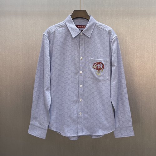 Gucci Oxford Cotton Shirt with Horse Riding Elements