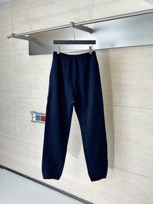 Burberry Horse Embroidered Fleece Pants with Metallic Thread Accents