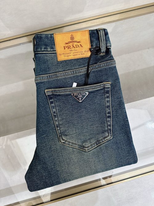 Prada High-quality Stretch Jeans with Classic Logo