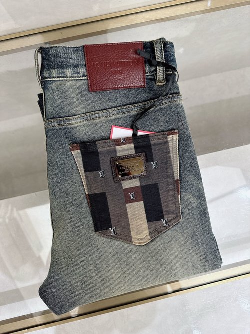 Louis Vuitton High-quality Custom Jeans with Classic Logo