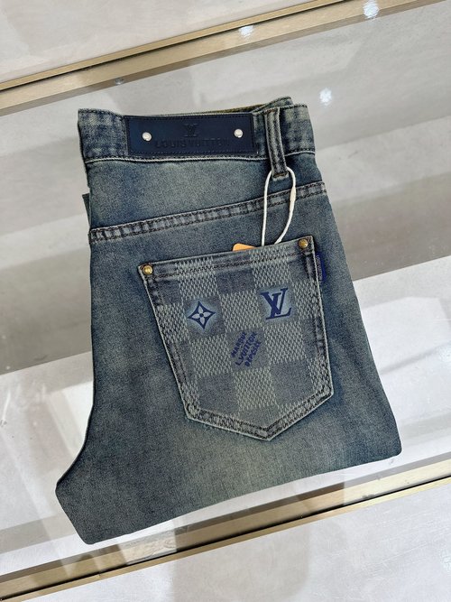 Louis Vuitton High-quality Custom Jeans with Classic Logo