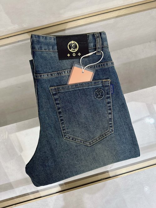 Louis Vuitton High-quality Stretch Jeans with Classic Logo
