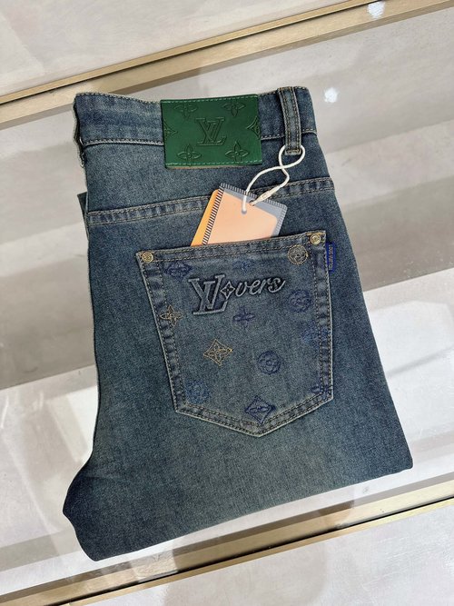 Louis Vuitton High-quality Stretch Jeans with Classic Logo