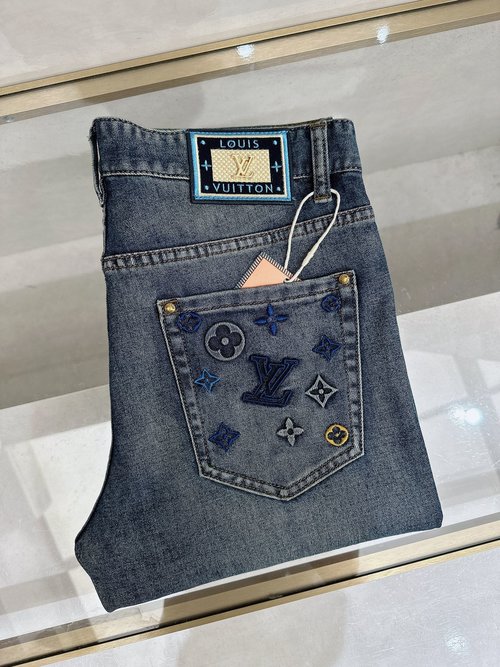 Louis Vuitton High-quality Custom Jeans with Classic Logo