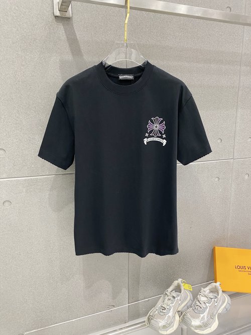 Chrome Hearts Excellent Cotton Short Sleeve T-Shirt with Prominent 3D Logo