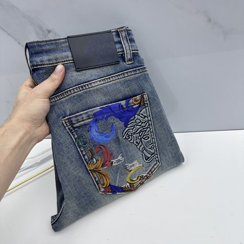 Versace Premium Customized Washed Jeans, Excellent Quality