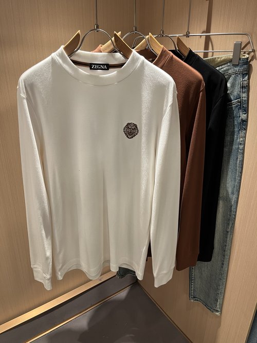 Zegna Warm and Soft Long - Sleeve Undershirt with Logo