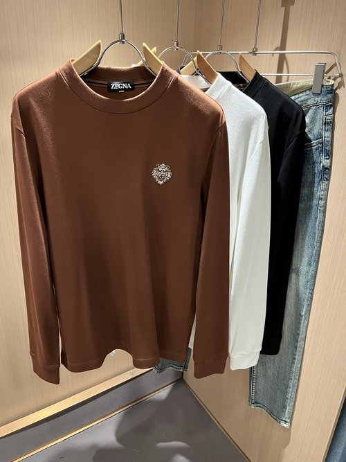 Zegna Cozy Cotton Base Layer with Embroidered Logo