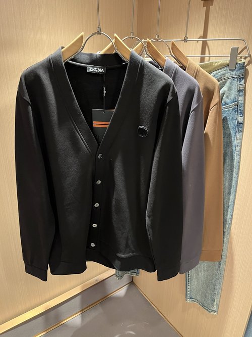 Zegna Warm Knitted Cardigan with Embroidered Badge