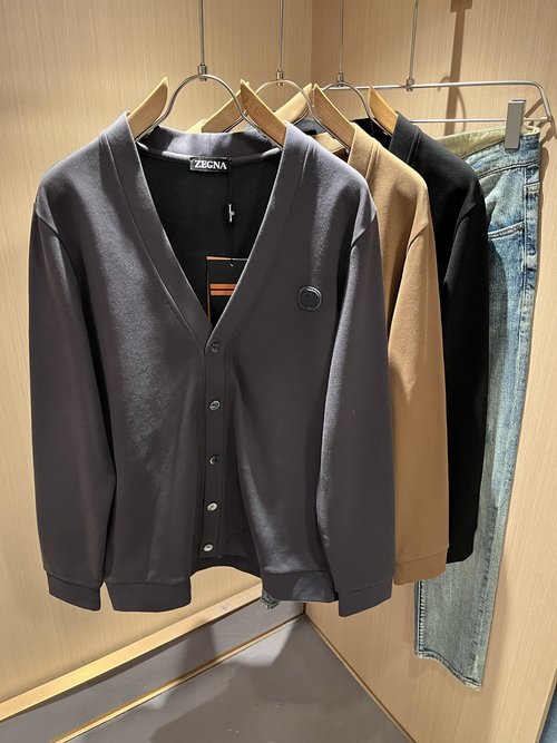 Zegna Warm Knitted Cardigan with Embroidered Badge