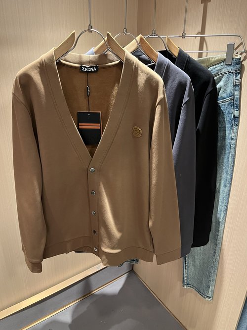 Zegna Warm Knitted Cardigan with Embroidered Badge