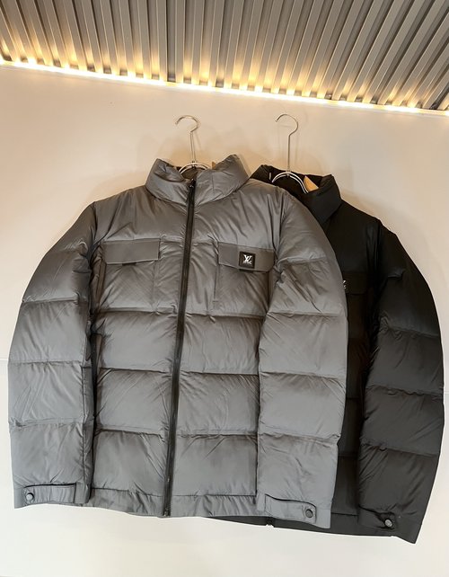 Louis Vuitton Custom Nylon Down Jacket with Geometric Design