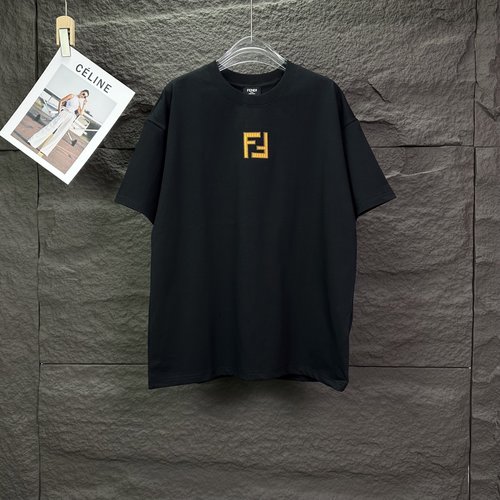 Fendi  Short-sleeved T-shirt with Embroidered Letter Logo