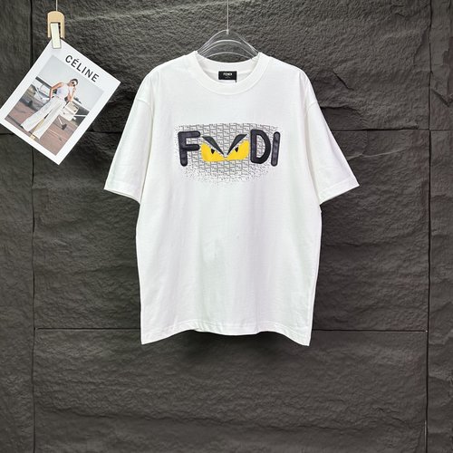 Fendi  Short-sleeved T-shirt with Patch Embroidery Monster