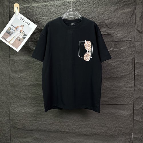 Fendi  Short-sleeved T-shirt with Pocket Glass Print
