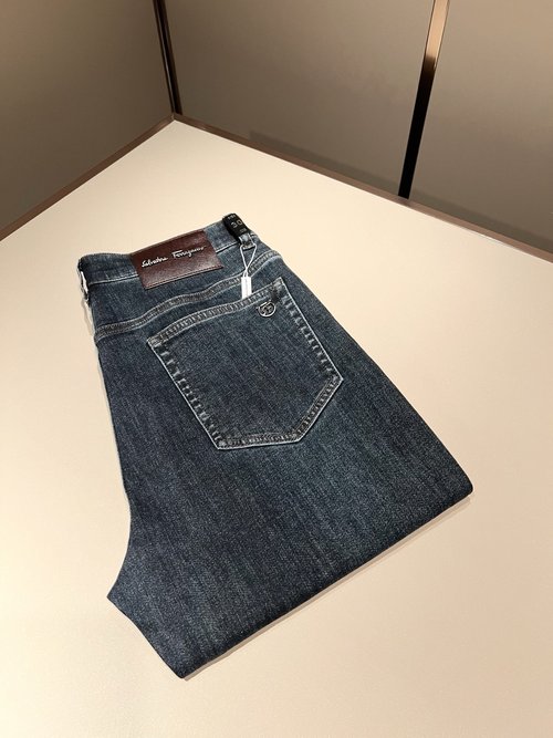 Ferragamo Casual Straight Jeans with Back Logo