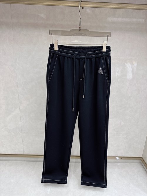 Prada New Casual Pants with Classic Logo, High Comfort