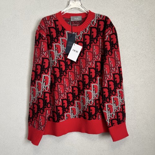 Dior Full-print Knitted Round-neck Sweater