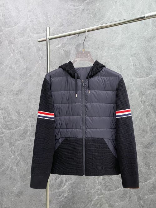 Thom Browne Knitted Spliced Slim and Warm Down Jacket