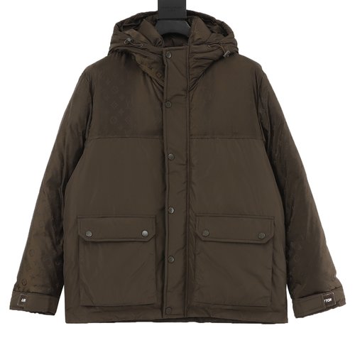 Louis Vuitton 90 Down Filled Spliced Hooded Down Jacket (Duplicate, no change)