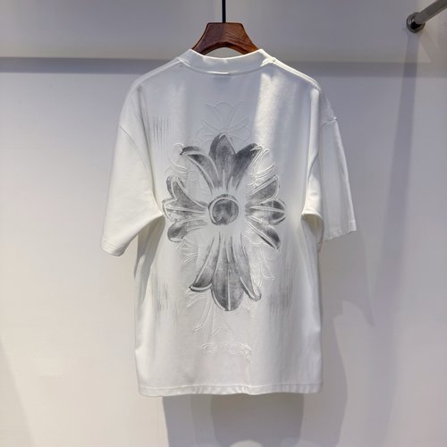 Chrome Hearts Cotton Base Layer in Solid Color with Pyrography and Washed Logo