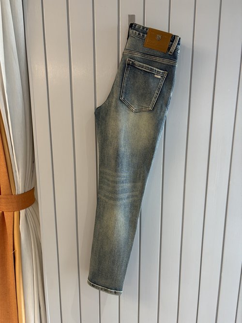 Fendi Soft Jeans with Leather Waist Tag, Elastic Fit