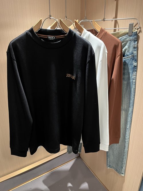 Zegna Warm and Soft Long-Sleeved Top with Logo Embroidery