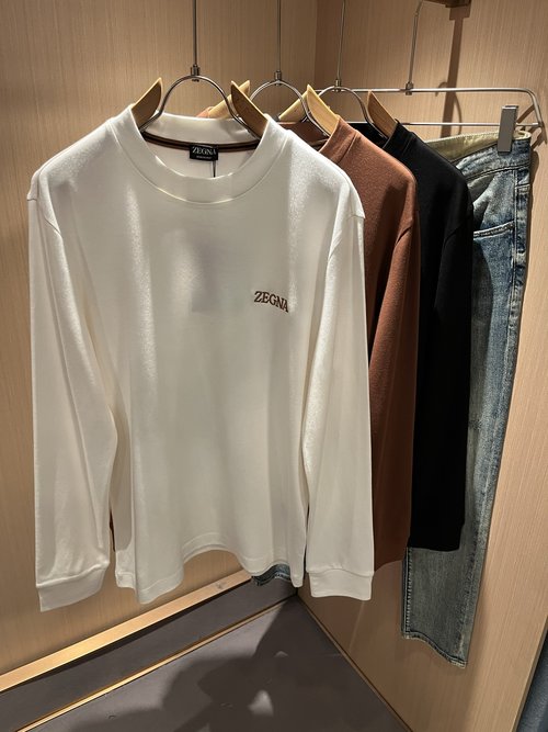 Zegna Warm and Soft Long-Sleeved Top with Logo Embroidery
