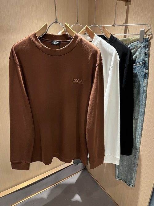 Zegna Warm and Soft Long-Sleeved Top with Logo Embroidery