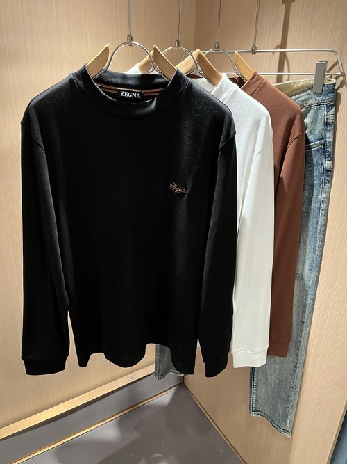 Zegna Warm and Soft Long-Sleeved Top with Logo Embroidery