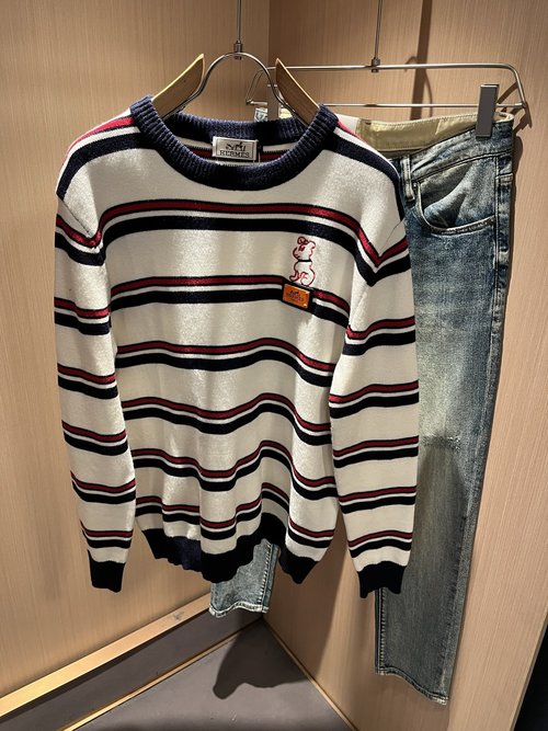 Hermes Classic Holiday Knit Sweater with Logo