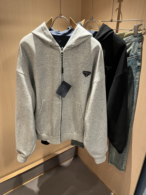 Prada Premium Double-sided Zippered Jacket with Logo