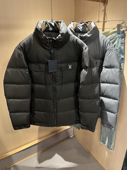 Louis Vuitton High-Quality Down Jacket with Geometric Pattern