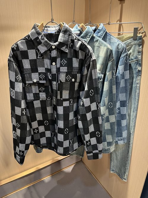 Louis Vuitton Luxury Denim Shirt with Panoramic Logo
