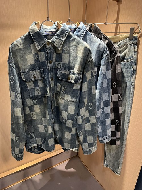 Louis Vuitton Luxury Denim Shirt with Panoramic Logo
