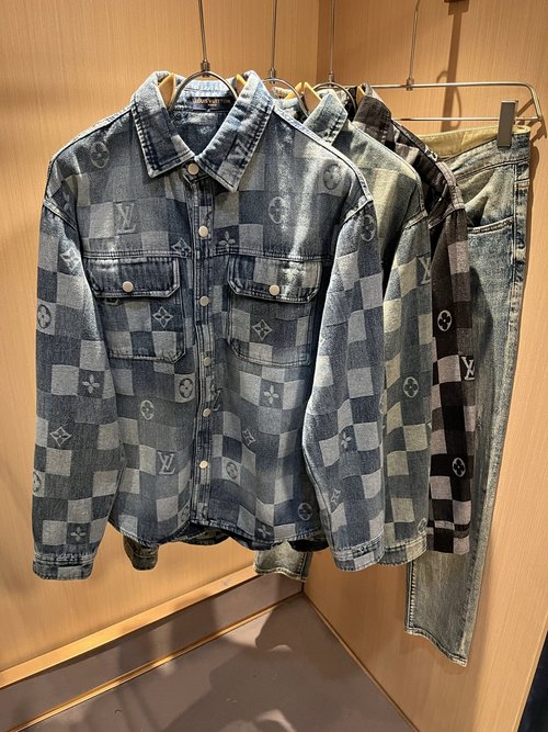 Louis Vuitton Luxury Denim Shirt with Panoramic Logo