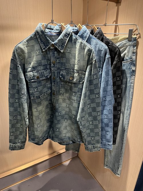 Louis Vuitton Luxury Denim Shirt with Panoramic Logo