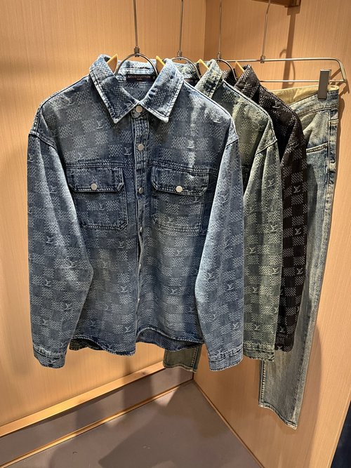 Louis Vuitton Luxury Denim Shirt with Panoramic Logo