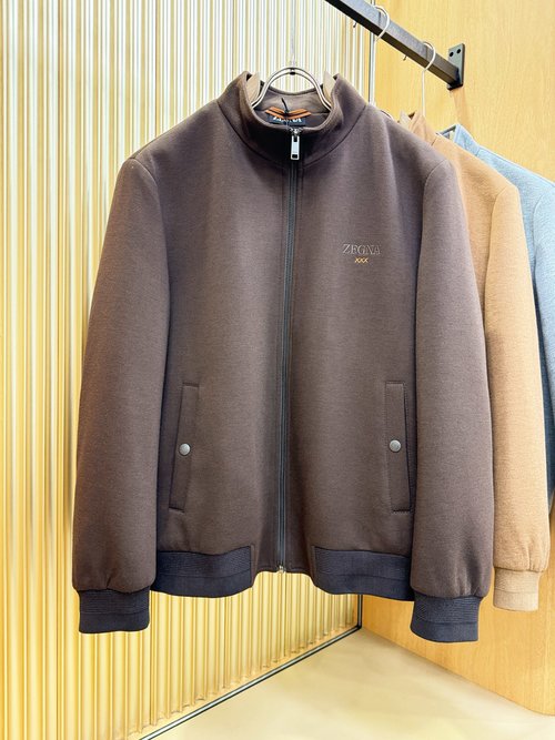 Zegna Warm Woolen Jacket with Luxury Logo and Italian Fabric