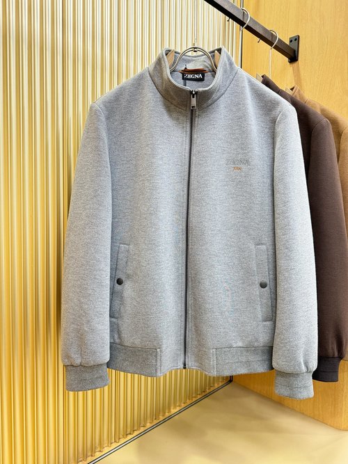 Zegna Warm Woolen Jacket with Luxury Logo and Italian Fabric