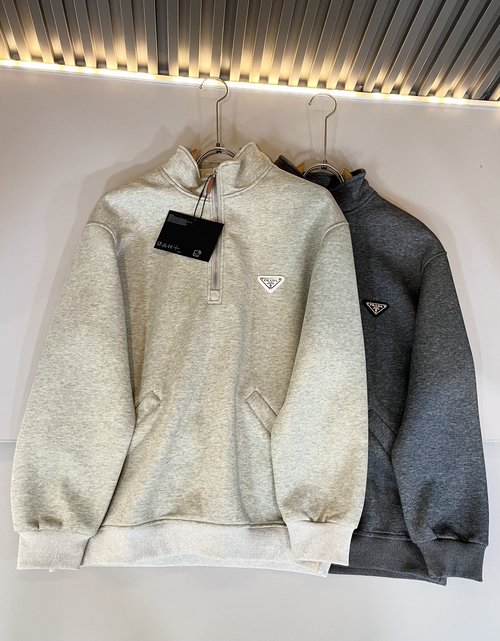 Prada Classic and Stylish Solid Logo Long Sleeve Sweatshirt