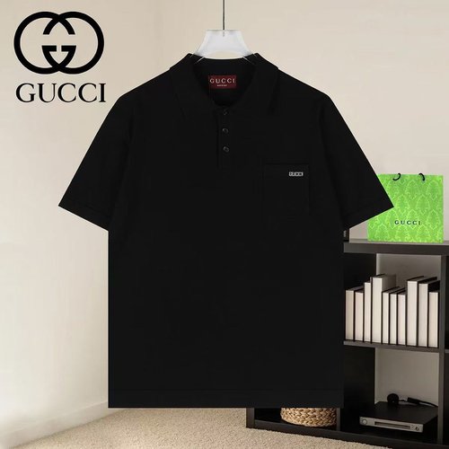 Gucci Logo Jacquard Knit Sweater with Turn - Down Collar
