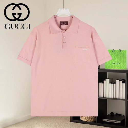 Gucci Logo Jacquard Knit Sweater with Turn - Down Collar