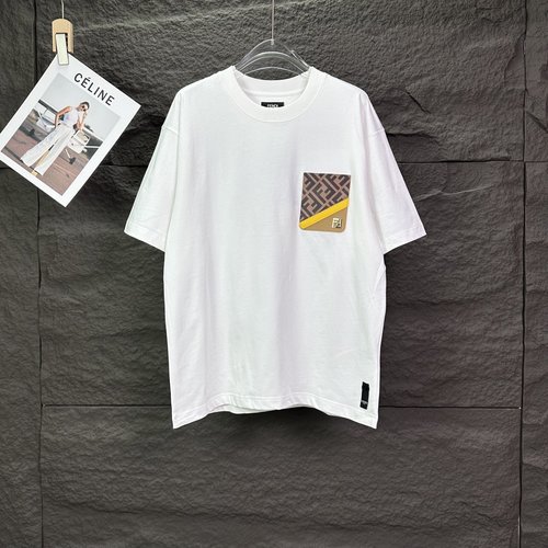Fendi Embroidered Logo Short Sleeve T-Shirt