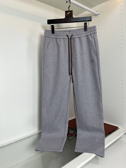 Loro Piana Casual Straight Cotton Linen Blend Pants