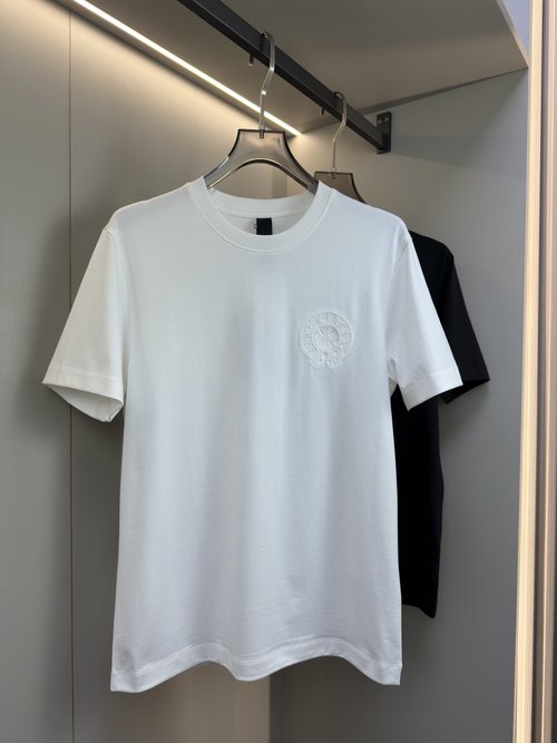 Chrome Hearts Summer Short Sleeve T-Shirt with Cross Embroidery