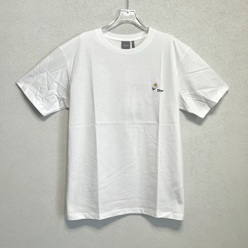 Dior Embroidered Daisy Round Neck Short Sleeve