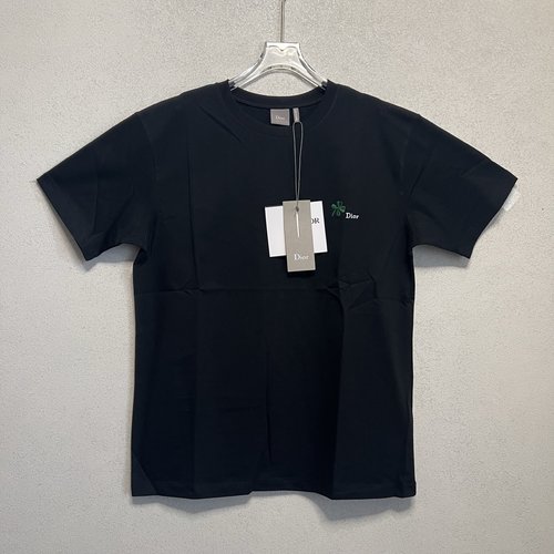 Dior Embroidered Four-leaf Clover Round Neck Short Sleeve